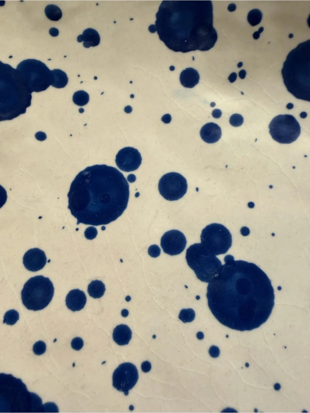 2017 IKEA JASSA Blue Splatter Stoneware Dinner Plates by Piet Hein Eek set of 6.